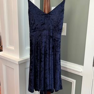 Elegant Navy Velvet Mini Dress